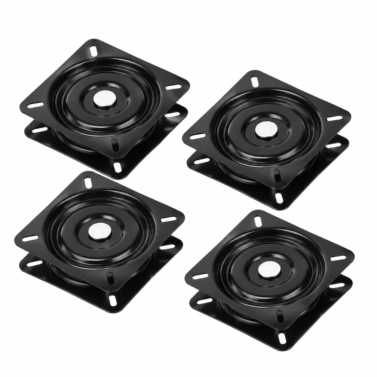 4er Set Universelle Drehteller für Möbel, 360° Drehbar, 162 x 162 mm, Metall, Schwarz