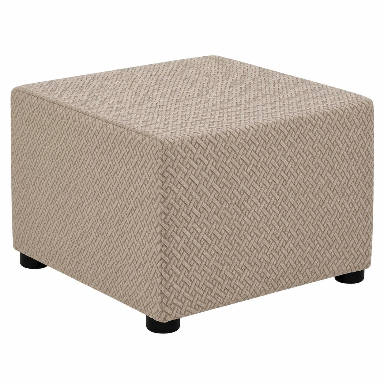 Stretchbarer Schonbezug für Hocker - Waschbar, Khaki, 57-70cm