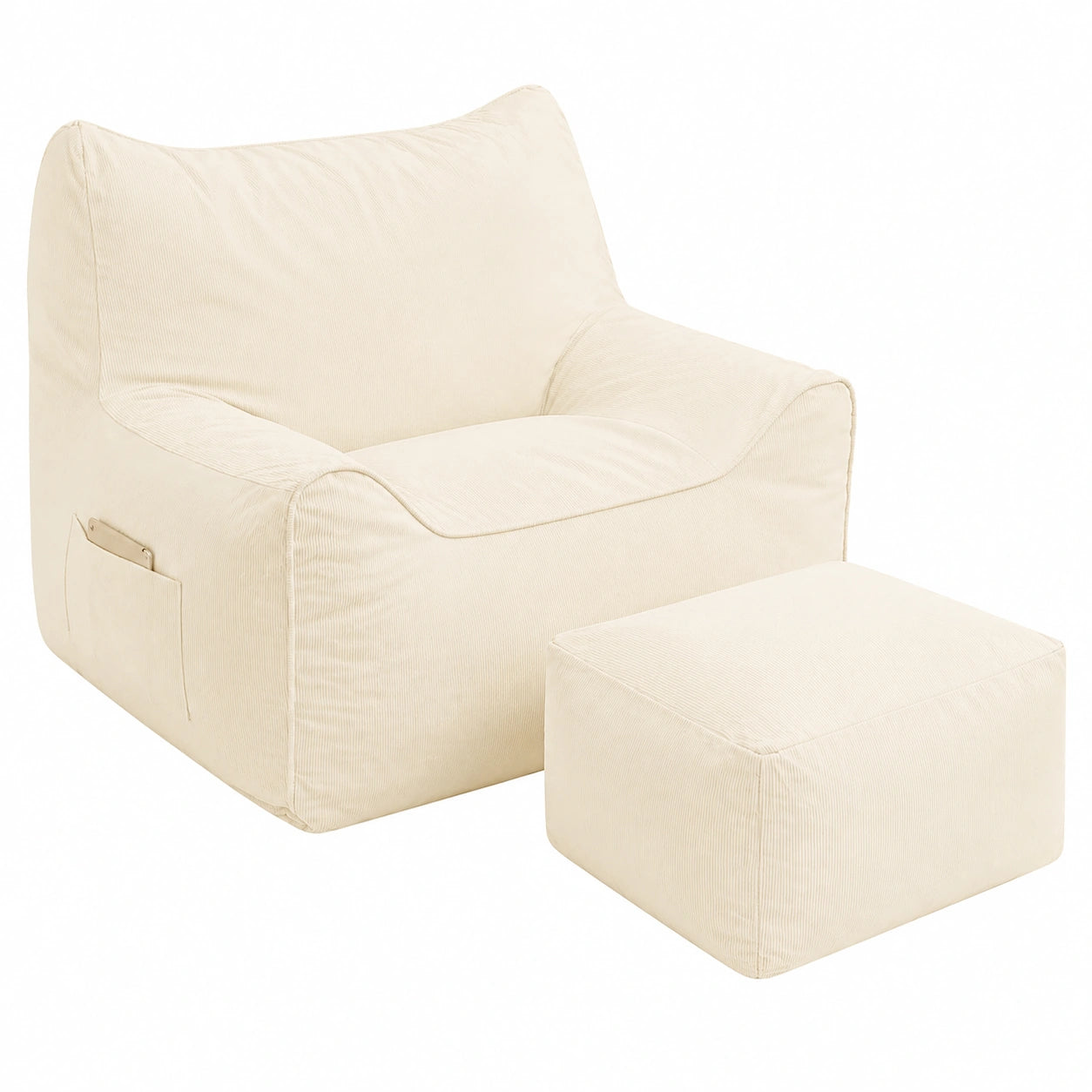 Bequemer Katzen-Sitzsack mit gefülltem Hocker für Erwachsene, ideal für Wohnzimmer und Schlafzimmer
