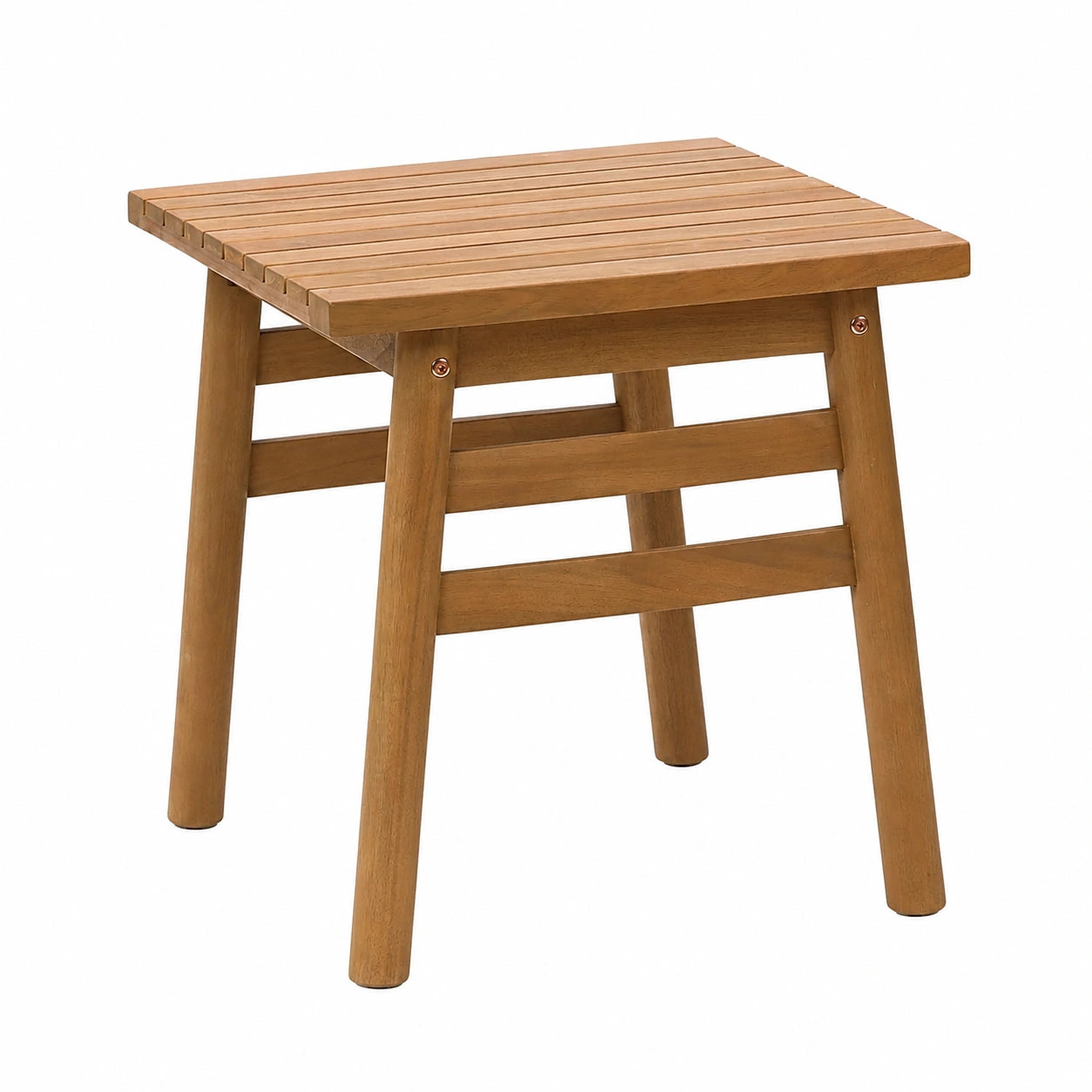 Akazienholz Beistelltisch 45x45 cm - Stabiler, Rustikaler Wohnzimmertisch