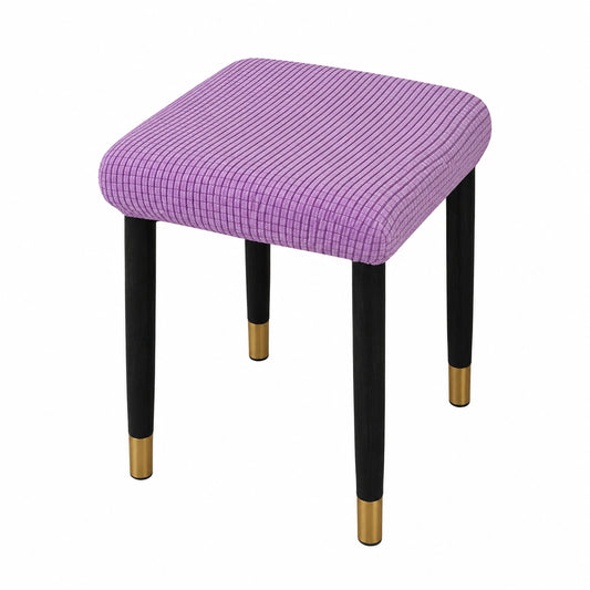 Hochwertiger Quadratischer Samtbezug für Hocker, Rutschfest und Elastisch, Ideal für Wohnzimmer, Barhocker und Schlafzimmer in Lila, 28-32 cm