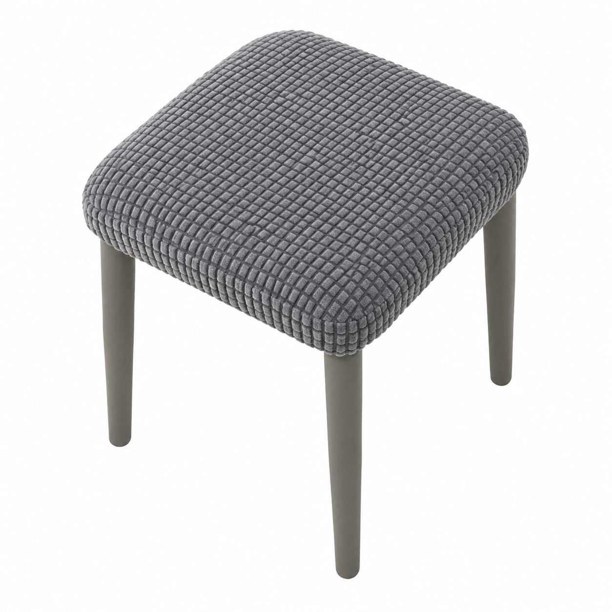 Hockerbezüge 2er Set, Elastische Abdeckungen für Barhocker und Fußhocker, Waschbar, Rechteckig, Dunkelgrau, 40x40 cm