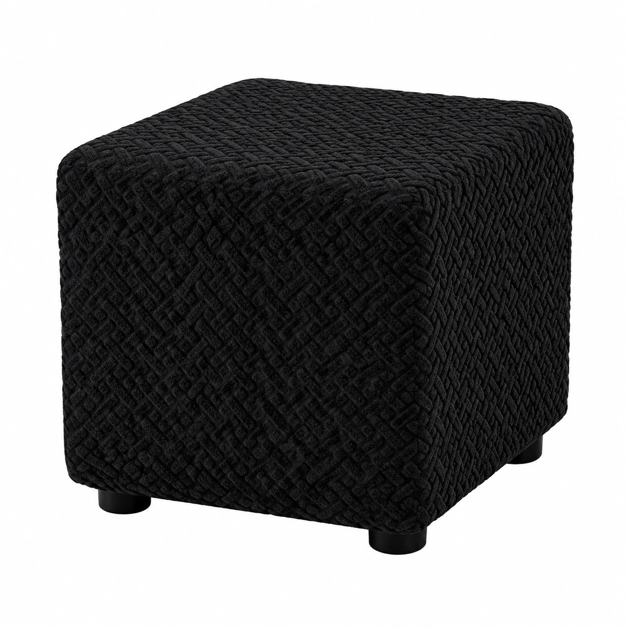 Waschbarer Ottomane Stretch-Hockerbezug, Jacquard-Design, Farbe #17, Größe 50x50x40 cm