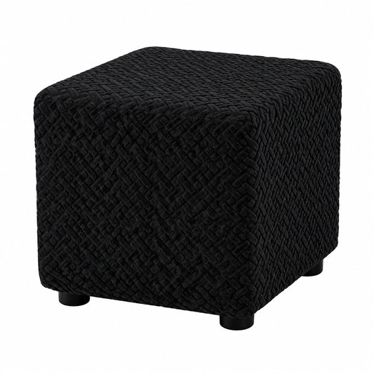 Waschbarer Ottomane Stretch-Hockerbezug, Jacquard-Design, Farbe #17, Größe 50x50x40 cm