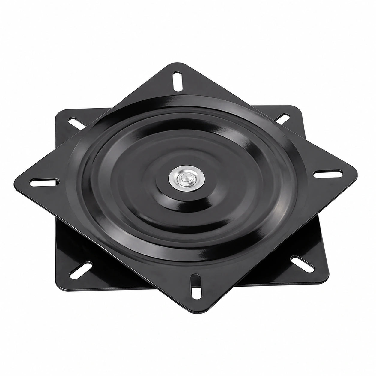 Schwarzer Metall-Drehteller 360° für Hocker und Tische, 5 Zoll Kugelgelagert, quadratische Drehplatte