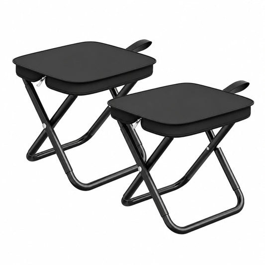 Leichter Klapphocker 2er Set für Camping, Wandern, Garten & Strand