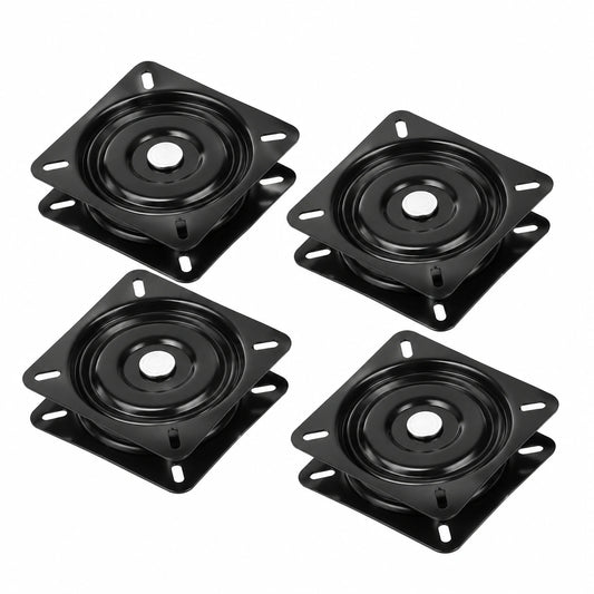4er Set Universelle Drehteller für Möbel, 360° Drehbar, 162 x 162 mm, Metall, Schwarz