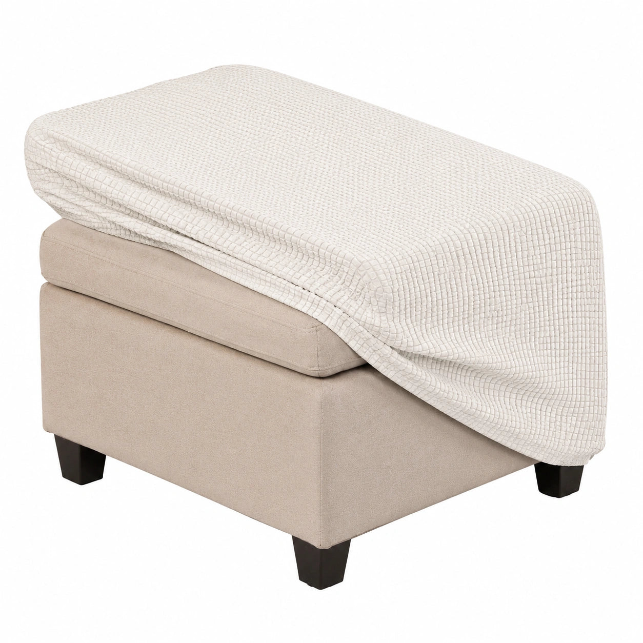 Elastischer Hockerbezug Quadratisch Waschbar, 40x40/50x50/60x60, Vielseitiger Schutz für Fußhocker