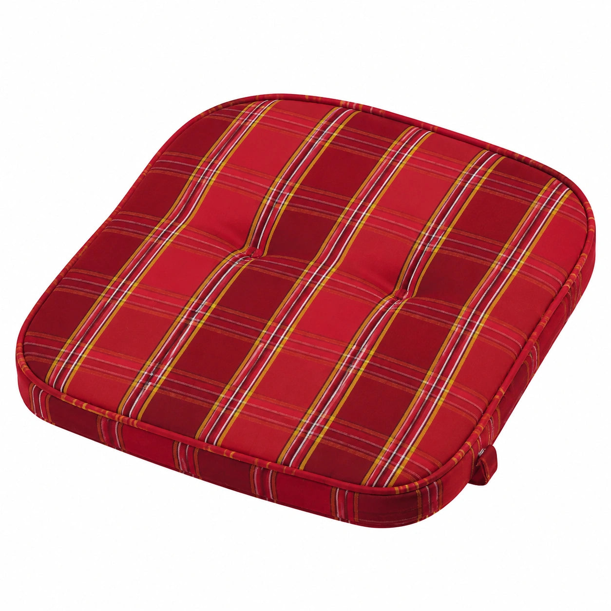 Herlag Gartensitzpolster Tilly 55x50x9cm - Bequemes Hockerkissen mit Karomuster - Atmungsaktives Deluxe-Design - Öko-Tex 100 zertifiziert - Rot-kariert
